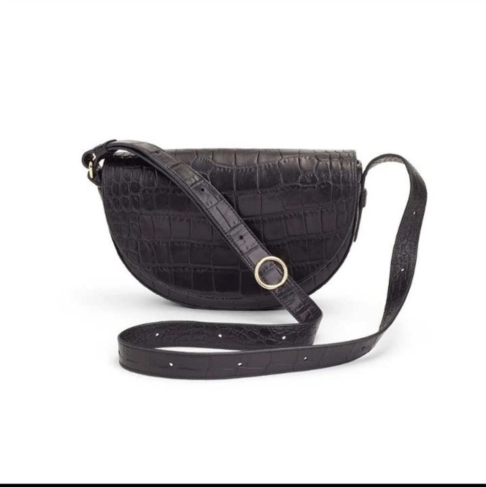 ISO Cuyana moon bag in embossed black